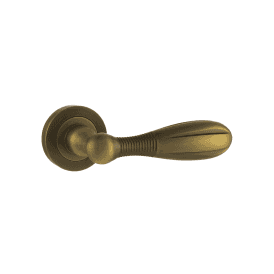 Old English Cambridge Lever on Round Rose - Matt Antique Brass