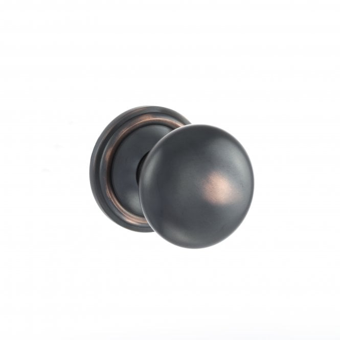 Atlantic Old English Harrogate Solid Brass Mushroom Mortice Knob on Concealed Fix Rose - Antique Copper