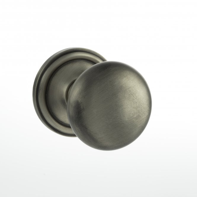 Atlantic Old English Harrogate Solid Brass Mushroom Mortice Knob on Concealed Fix Rose - Matt Gun Metal