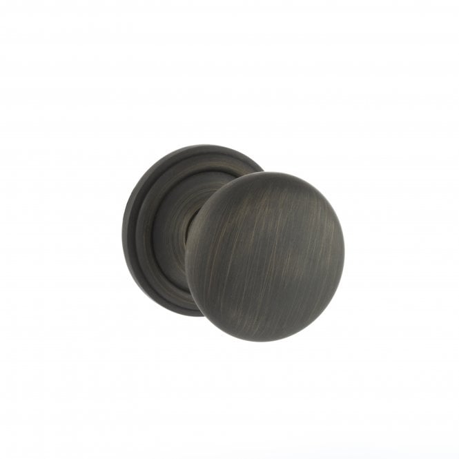 Atlantic Old English Harrogate Solid Brass Mushroom Mortice Knob on Concealed Fix Rose - Urban Bronze