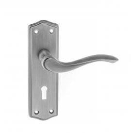 Old English Warwick Key Lever on Backplate - Matt Gun Metal