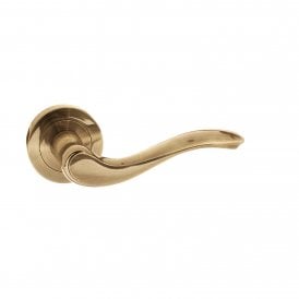 Old English Warwick Lever on Round Rose - Antique Brass
