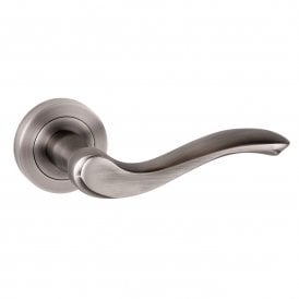 Old English Warwick Lever on Round Rose - Matt Gun Metal