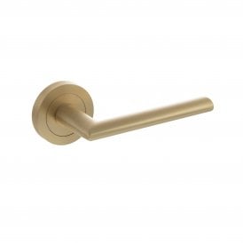 Status Alabama Designer Lever on Round Rose - Satin Brass