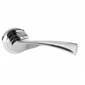 Status Colorado Lever on Round Rose - Polished Chrome