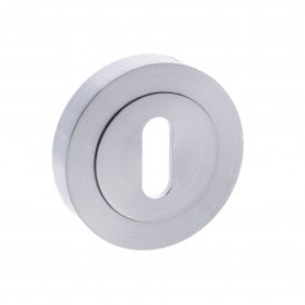 Status Key Escutcheon on Round Rose - Satin Chrome