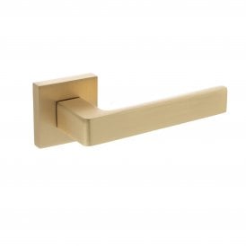 Status Montana Designer Lever on S4 Square Rose - Satin Brass
