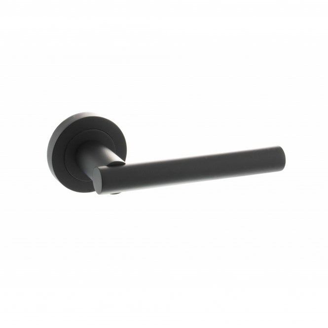 Atlantic Status Nebraska Lever Door Handle on Round Rose - Matt Black