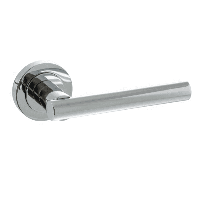 Atlantic Status Nebraska Lever on Round Rose - Polished Chrome