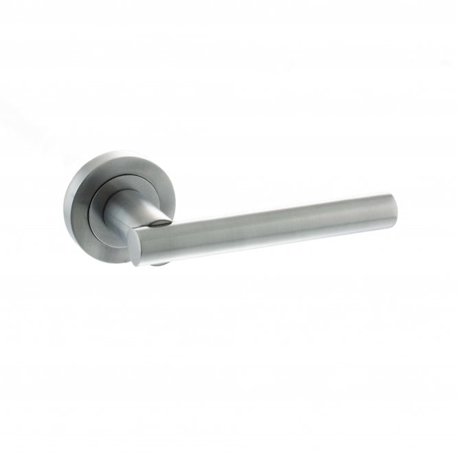 Atlantic Status Nebraska Lever on Round Rose - Satin Chrome