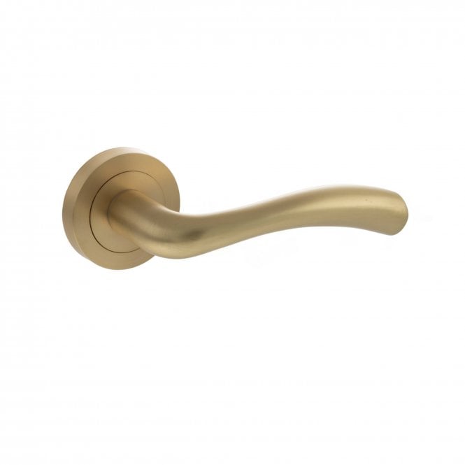 Atlantic Status Texas Lever on Round Rose - Satin Brass