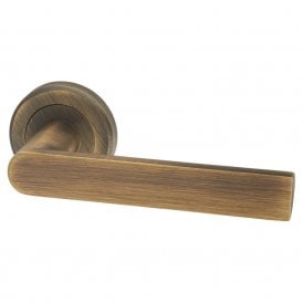Serozzetta Edge Lever on Round Rose - Antique Brass