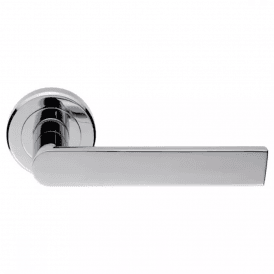 Serozzetta Edge Lever on Round Rose - Polished Chrome