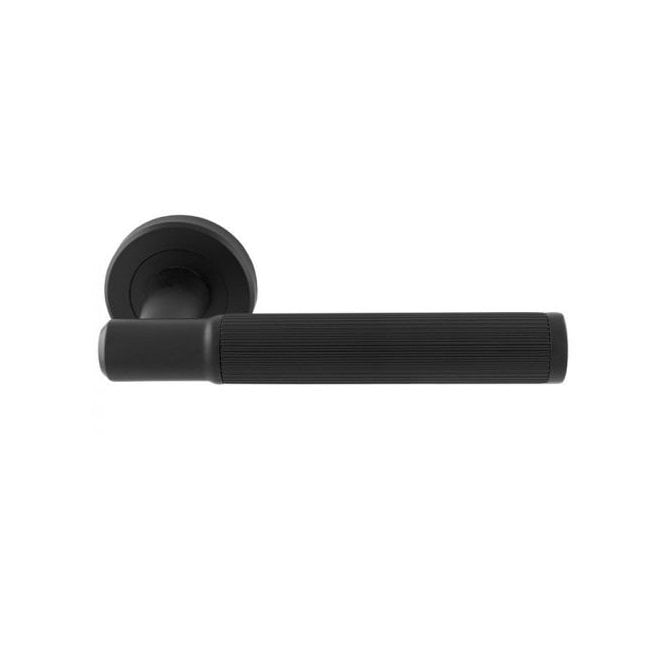 Carlisle Brass Serozzetta Image Lines Lever on Round Rose - Matt Black