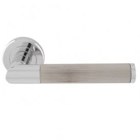 Serozzetta Trend Lines Lever on Round Rose - Polish Chrome / Satin Nickel