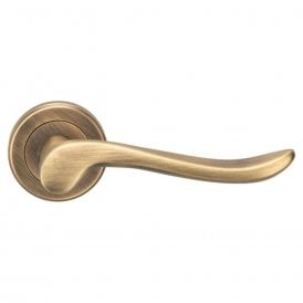 Serozzetta Verdun Lever on Round Rose - Antique Brass