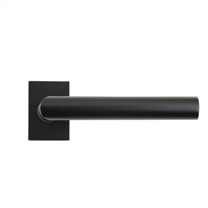 Deanta Ares Rectangular Rose Lever Door Handle - Matt Black
