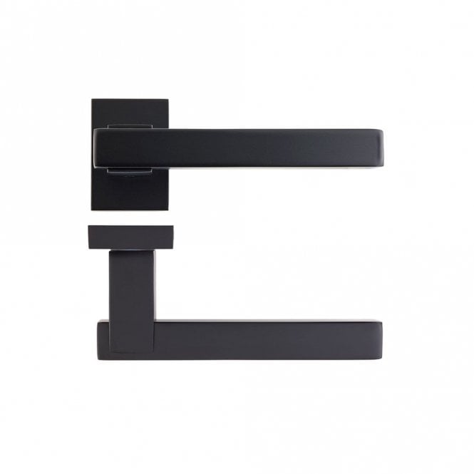 Deanta Argo Rectangular Rose Lever Door Handle - Matt Black