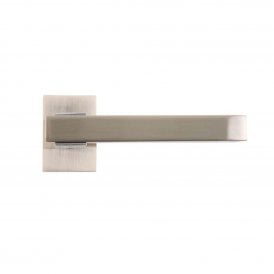 Argo Rectangular Rose Lever Door Handle - Satin Nickel/Chrome