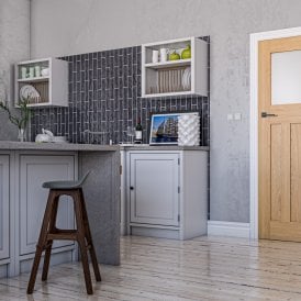 Cambridge Un-Finished Internal Oak Door with Obscure Glass
