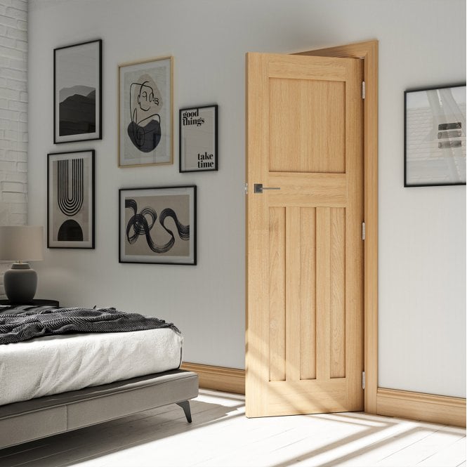 Deanta Cambridge Un-Finished Internal Oak FD30 Fire Door