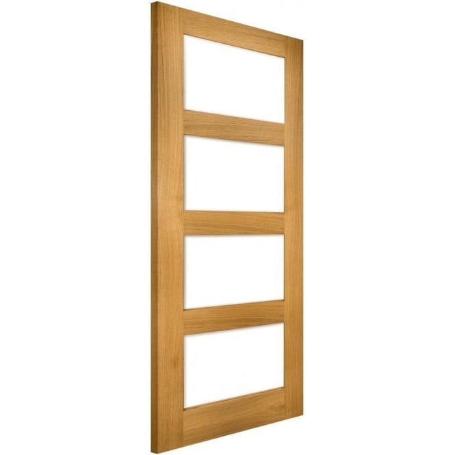 Deanta Coventry Un-Finished Internal Oak Door with Clear Glass