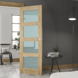 Coventry Un-Finished Internal Oak Door with Obscure Glass