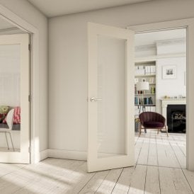 Denver Internal White Primed 1L Door with Clear Glass