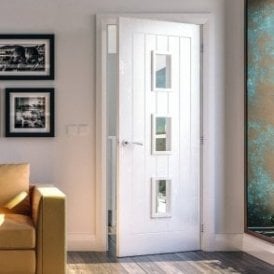 Ely Internal White Primed Door with Clear Glass