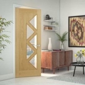 Ely Pre-Finished Clear Glazed 5 Light Internal Oak Door