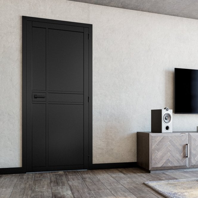 Deanta Internal Black Fully Finished Dalston Door