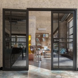 Internal Black Fully Finished Dalston Tinted Glass Door
