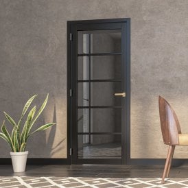 Internal Black Fully Finished Shoreditch Tinted Glass Door