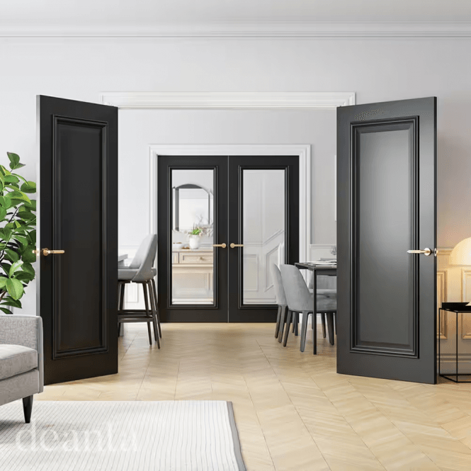Deanta Internal Black Pre-Finished Blenheim Door