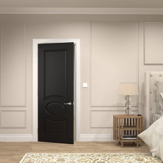 Deanta Internal Black Pre-Finished Clarendon Door