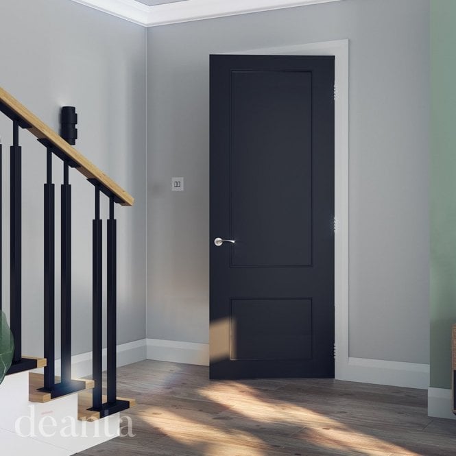 Deanta Internal Black Pre-Finished Sandringham Door