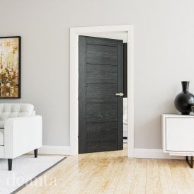 Internal Brushed Black Oak Seville FD30 Fire Door