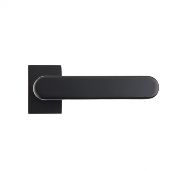 Deanta Juno Rectangular Rose Lever Door Handle - Matt Black