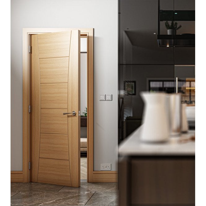 Deanta Pamplona Pre-Finished Internal Oak FD30 Fire Door