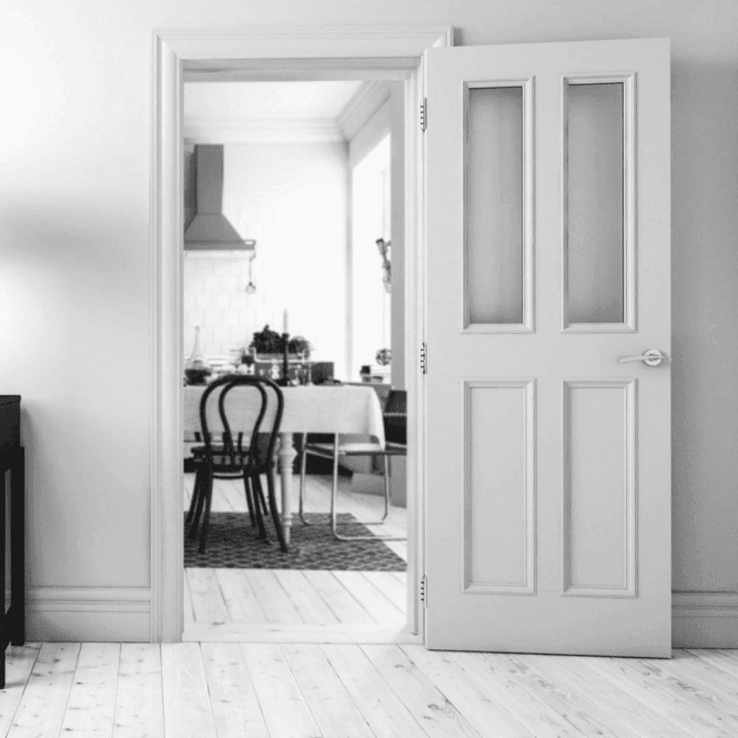 Deanta Rochester Internal White Primed Door with Clear Glass
