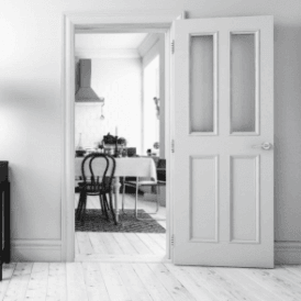 Rochester Internal White Primed Door with Clear Glass