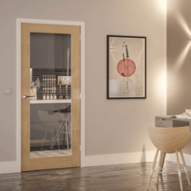 Walden Un-Finished Internal Oak Door with Clear Glass