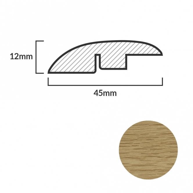 FC15 Natural Oak Ramp-Profile Door Bar - 1m
