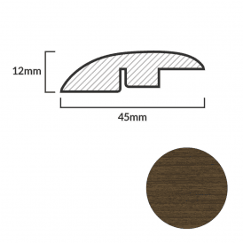 FC35 Dark Walnut Ramp-Profile Door Bar - 1m