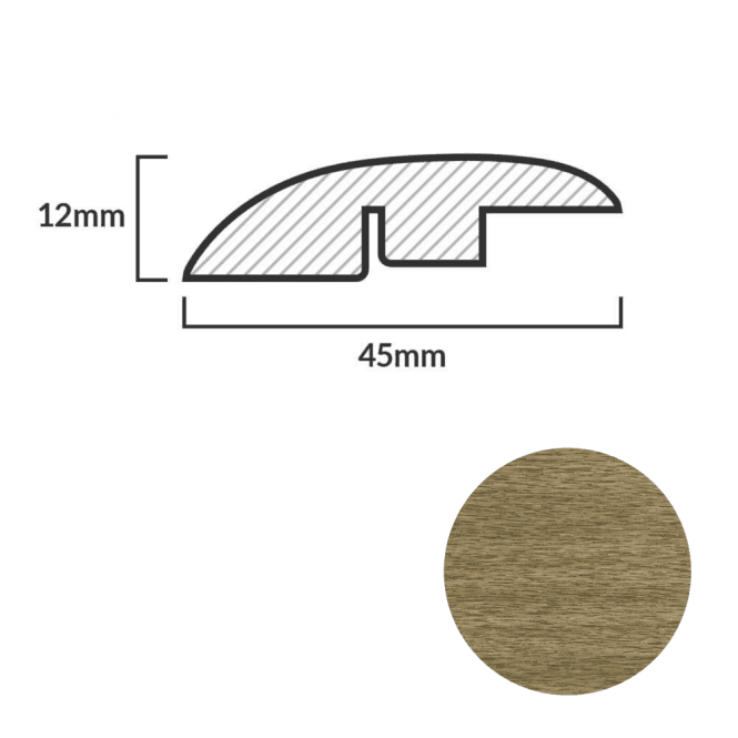 FC42 Noble Oak Ramp-Profile Door Bar - 1m