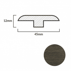 FC47 Weathered Oak T-Profile Door Bar - 1m