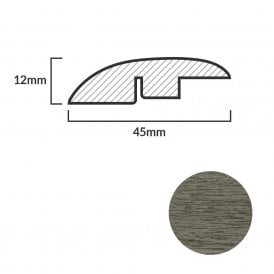 FC55 Silver Ash Ramp-Profile Door Bar - 1m