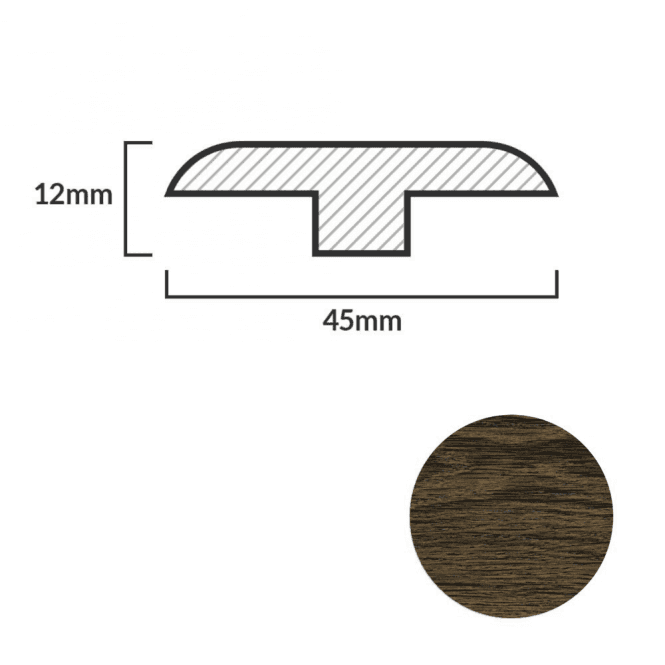 FC57 Bastille Oak T-Profile Door Bar - 1m