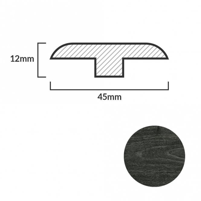 FC68 Moor Acacia T-Profile Door Bar - 1m