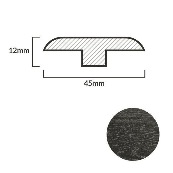 FC69 Castle Oak T-Profile Door Bar - 1m